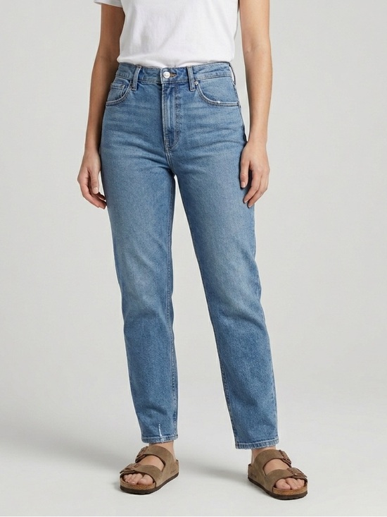 Abercrombie & Fitch Denim - Abercrombie & Fitch Curve Love High Rise Mom Jeans 26 2 Medium Wash Distressed